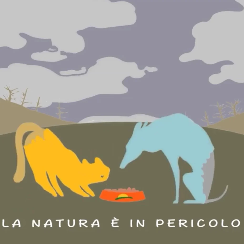 Frame dallo video animato realizzato in motion graphics per lo spot pubblicitario di Almo Nature